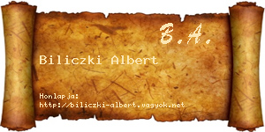Biliczki Albert névjegykártya