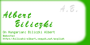 albert biliczki business card